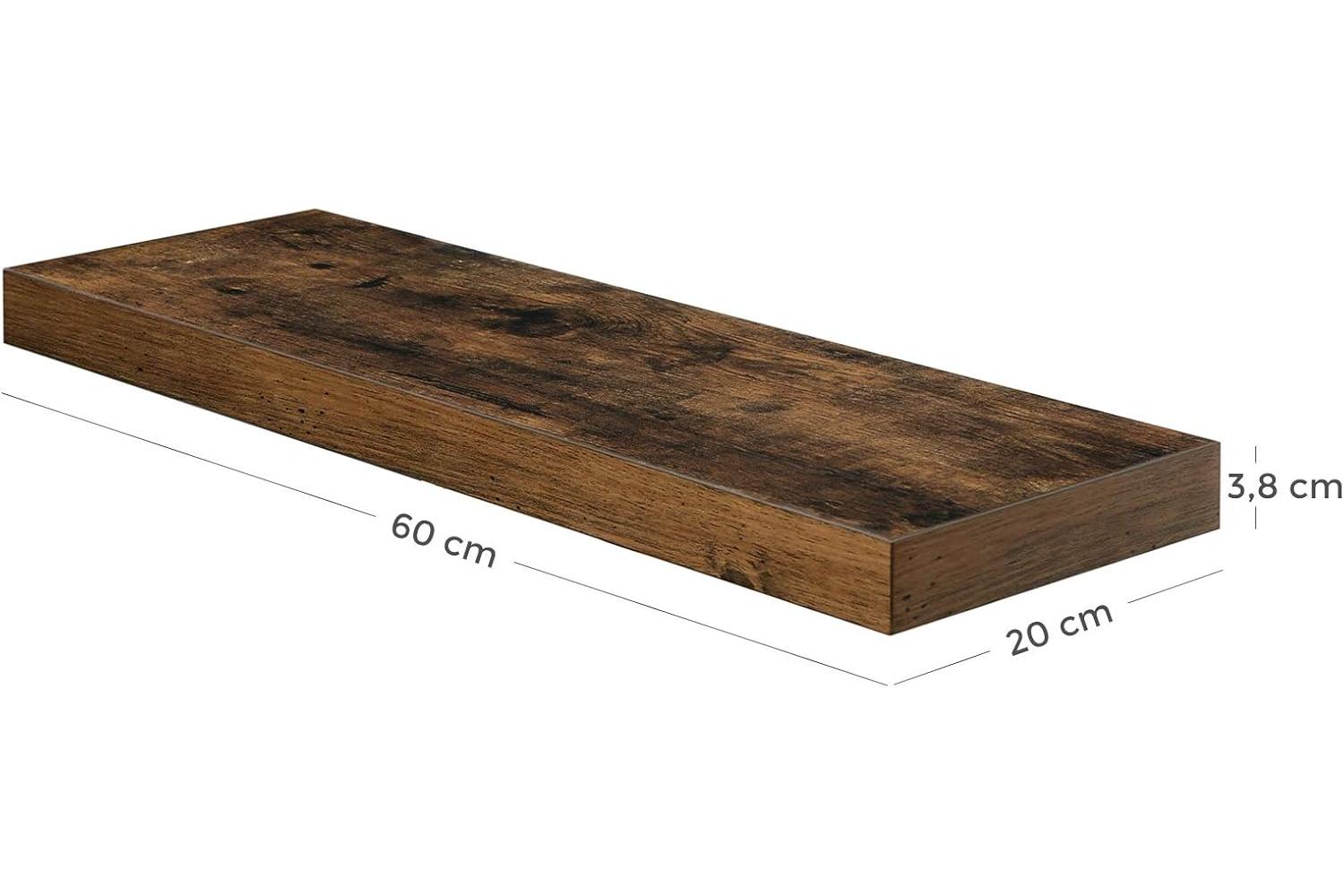 Vasagle Wood Grain Floating Shelf | Rustic Brown-7