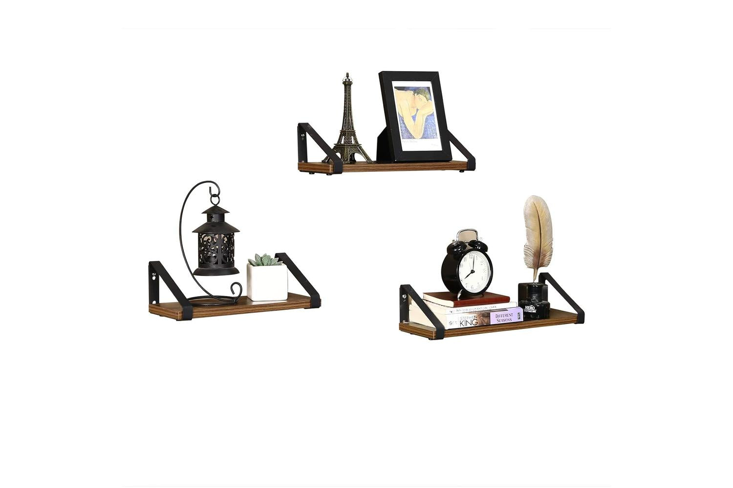 Vasagle Floating Display Shelf Set | Rustic Brown-2