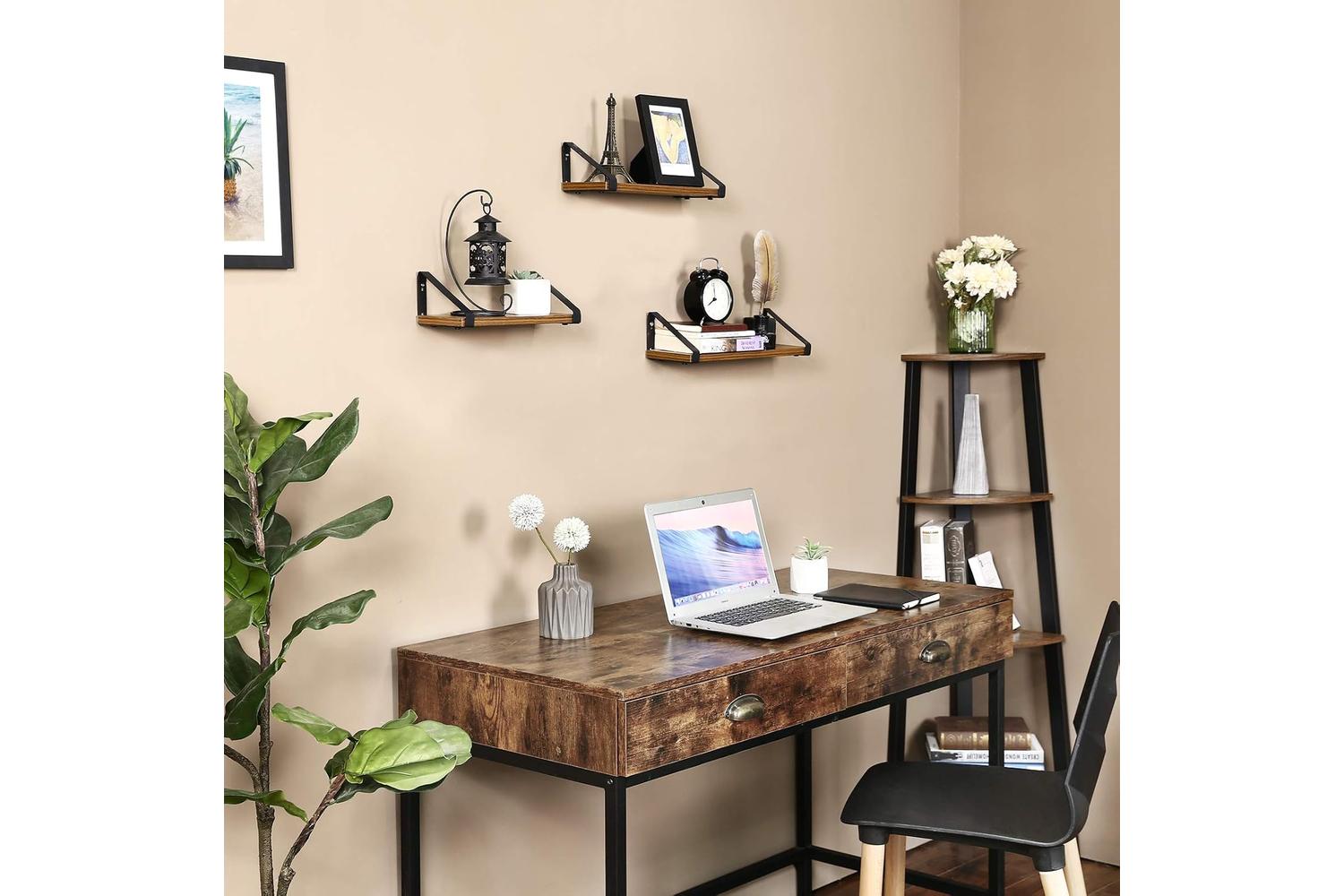 Vasagle Floating Display Shelf Set | Rustic Brown-3