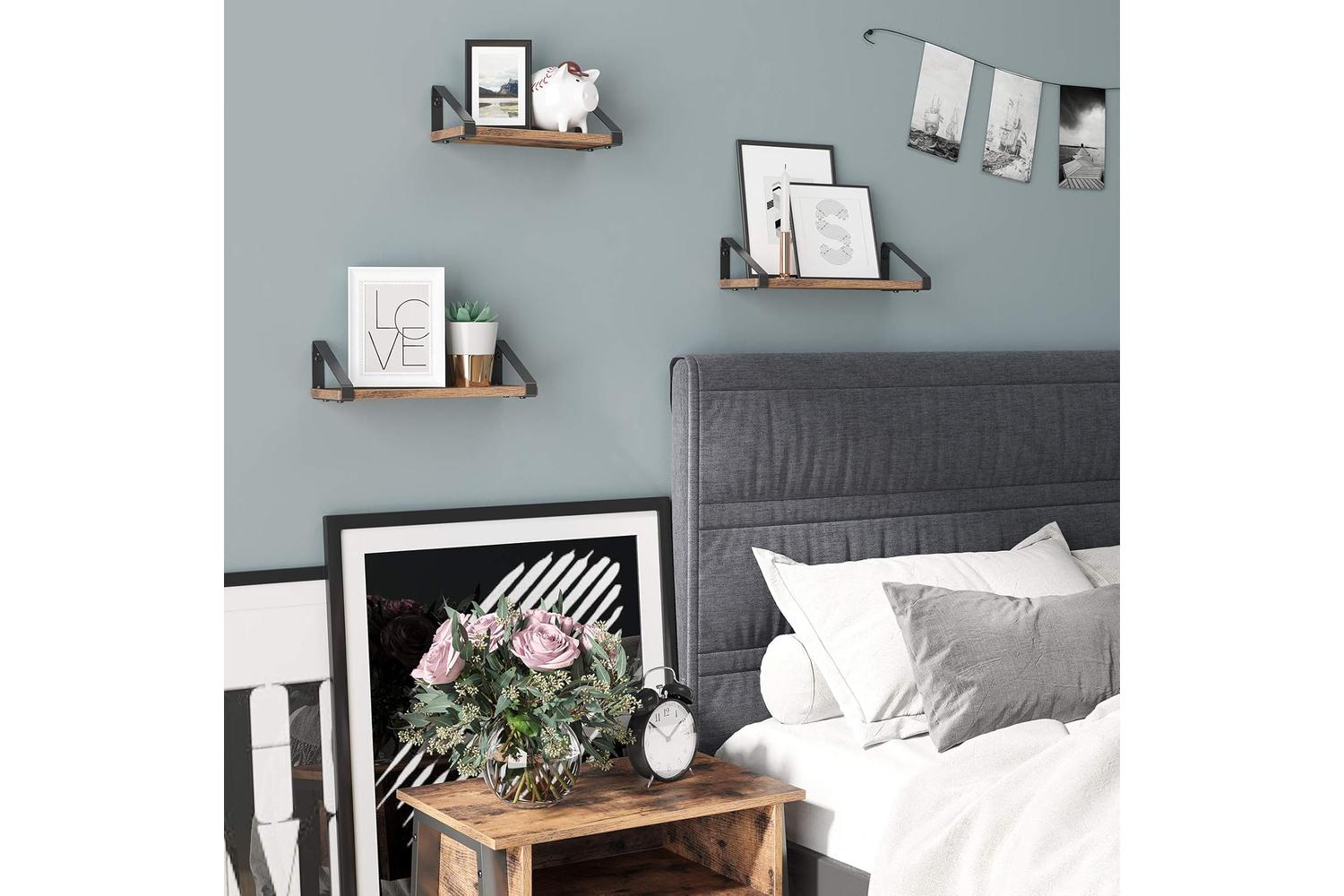 Vasagle Floating Display Shelf Set | Rustic Brown-4