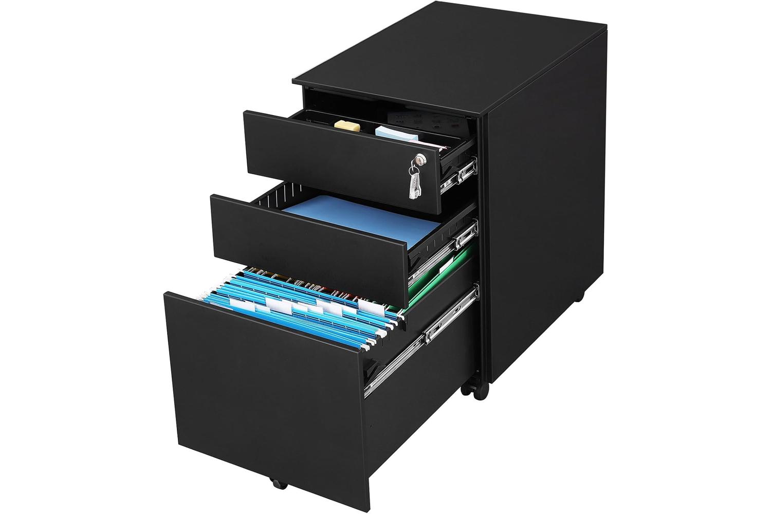 Songmics Steel File Cabinet | Black-2