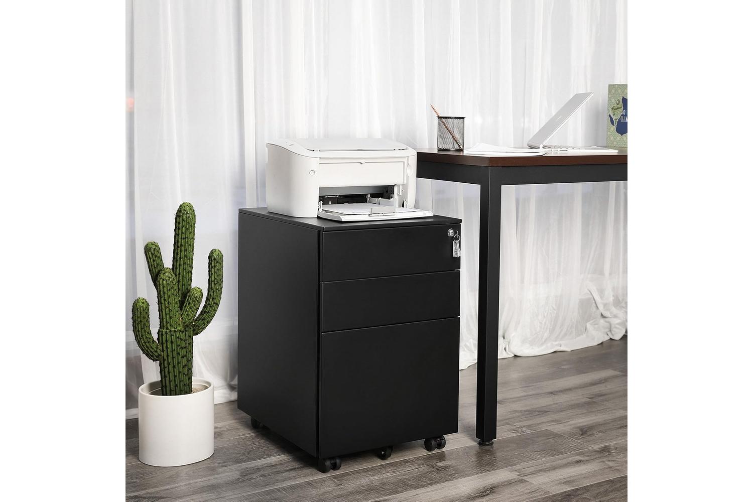 Songmics Steel File Cabinet | Black-3