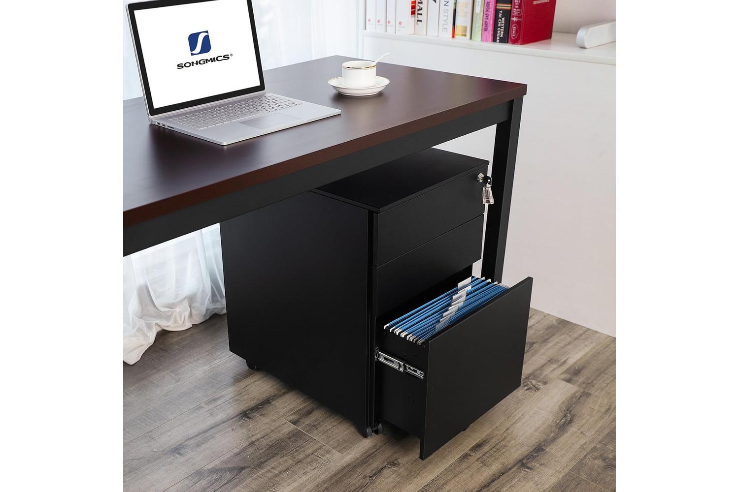 Songmics Steel File Cabinet | Black-7