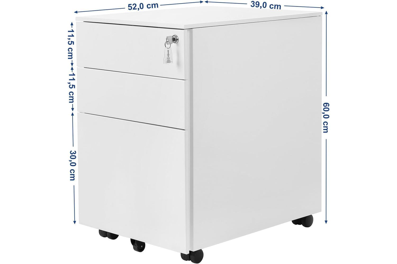 Songmics Steel Mobile File Cabinet with Lock | White-4