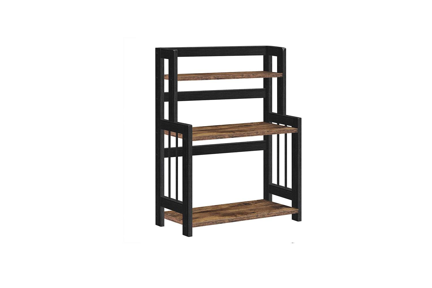 Songmics 3-Tier Spice Rack with Bamboo Frame | Rustic Brown & Black-2