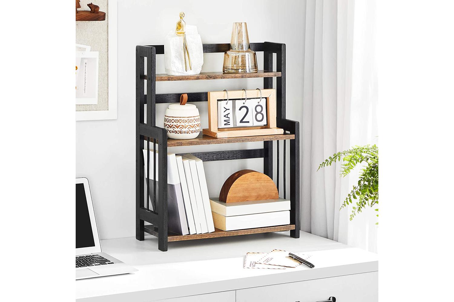 Songmics 3-Tier Spice Rack with Bamboo Frame | Rustic Brown & Black-5