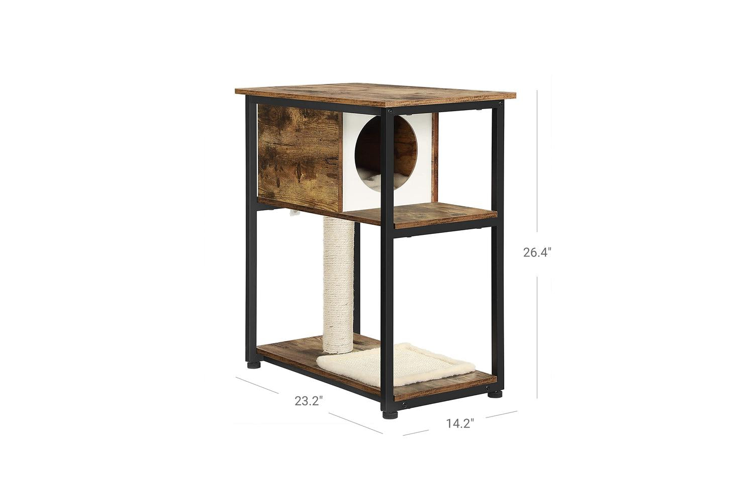 Feandrea Cat Tree and End Table | Rustic Brown-8