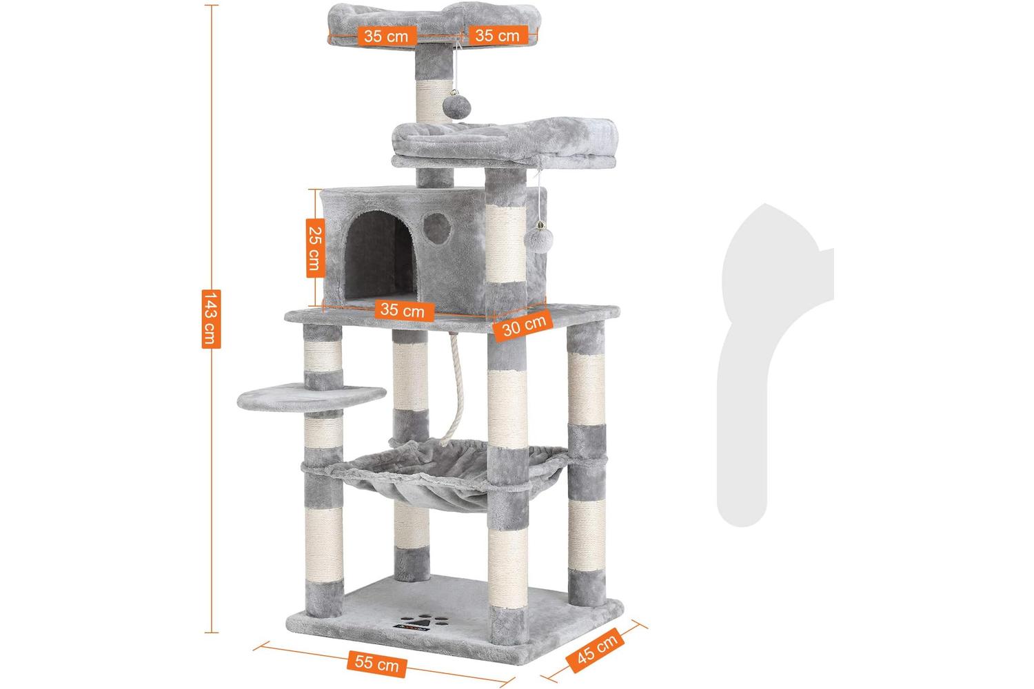 Feandrea Dual Platforms Cat Tree | Light Grey-3