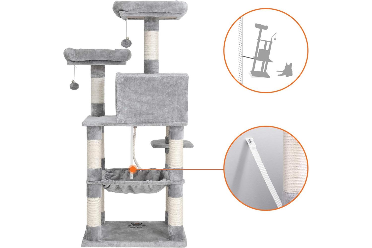 Feandrea Dual Platforms Cat Tree | Light Grey-5