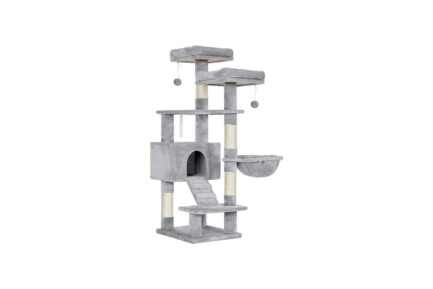 Feandrea UPCT160W01 Multi-Level Cat Condo | Light Grey-2