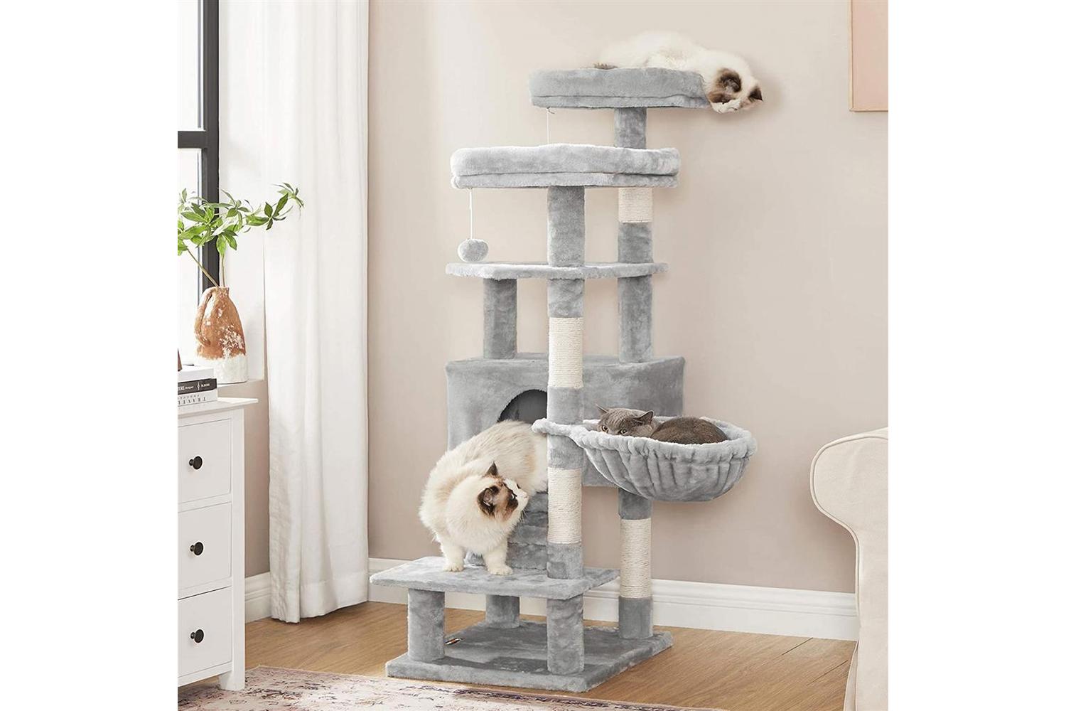 Feandrea UPCT160W01 Multi-Level Cat Condo | Light Grey-3