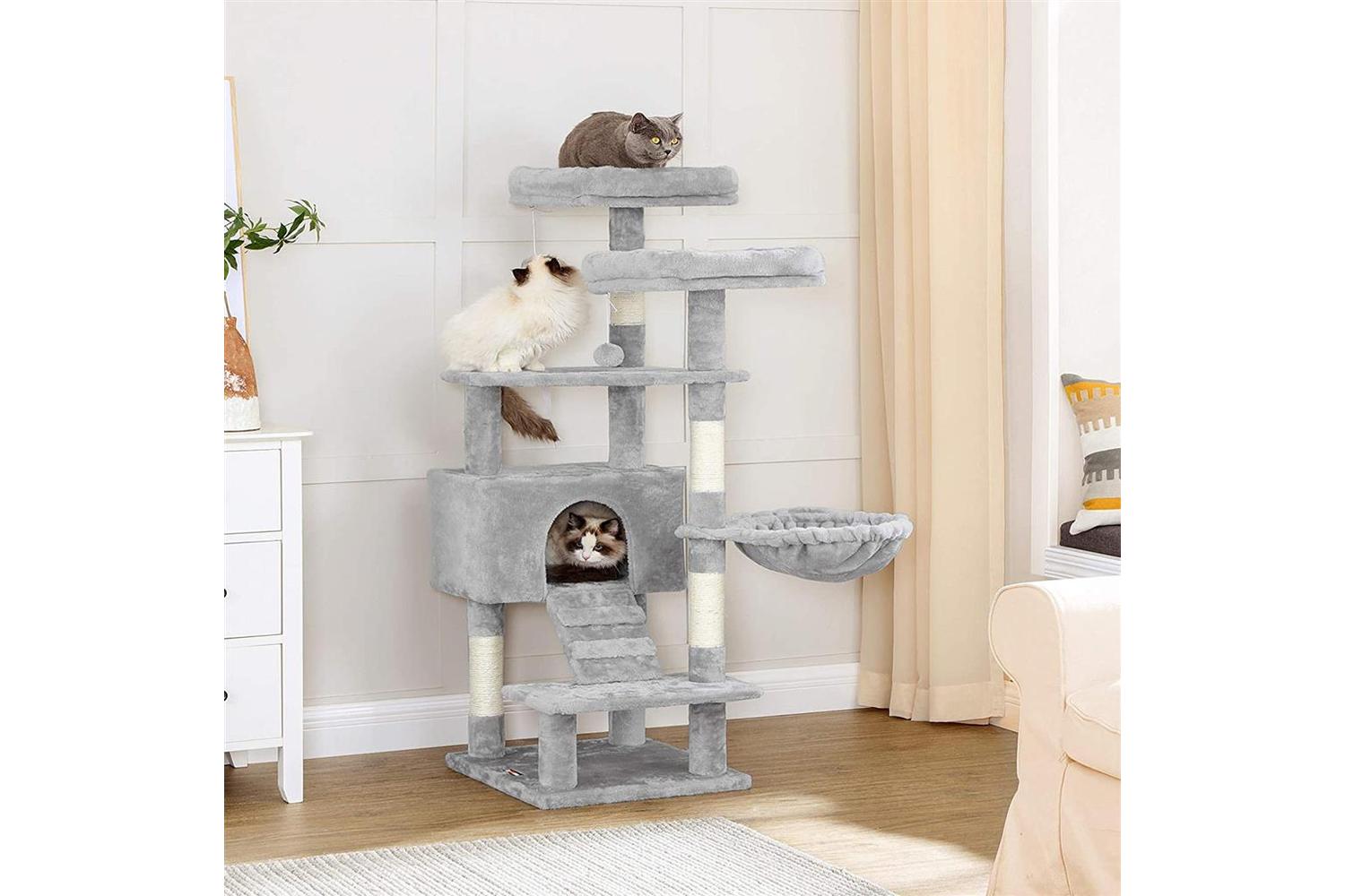 Feandrea UPCT160W01 Multi-Level Cat Condo | Light Grey-4