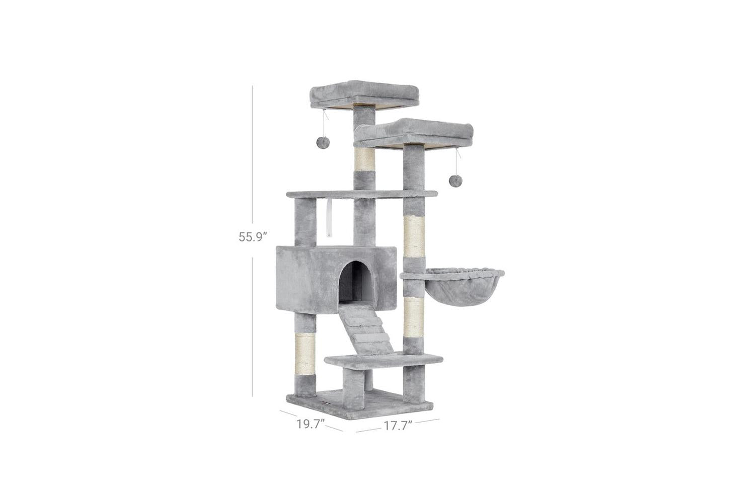Feandrea UPCT160W01 Multi-Level Cat Condo | Light Grey-8