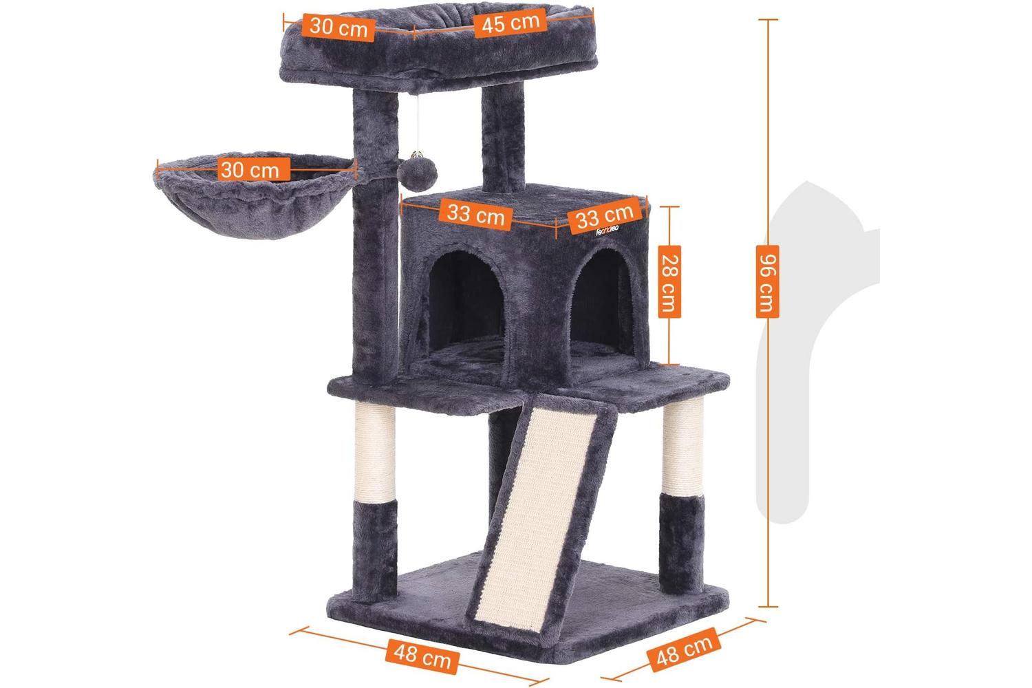 Feandrea UPCT51G Side Basket Cat Tree | Smoky Grey-3