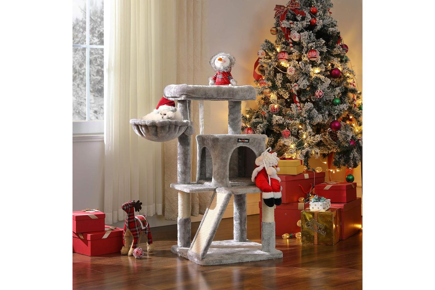 Feandrea UPCT51W Side Slope Cat Tree | Light Grey-2
