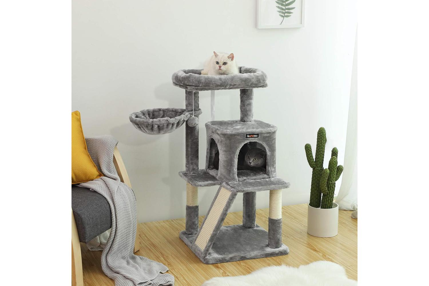 Feandrea UPCT51W Side Slope Cat Tree | Light Grey-7