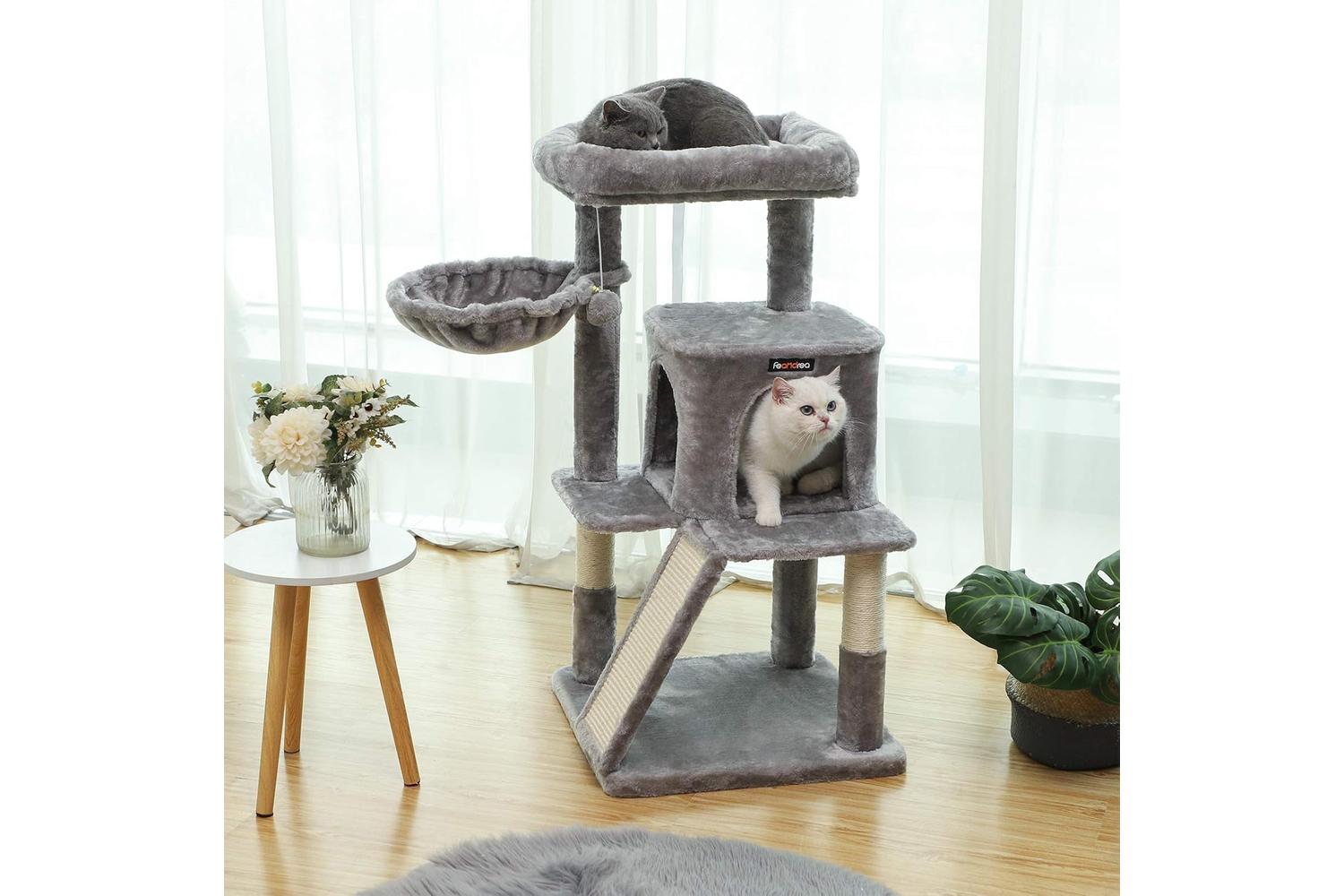 Feandrea UPCT51W Side Slope Cat Tree | Light Grey-8