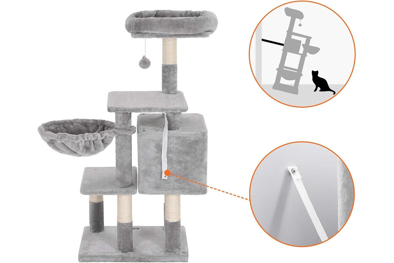 Feandrea  Large Condo Cat Tree | Light Gray-8