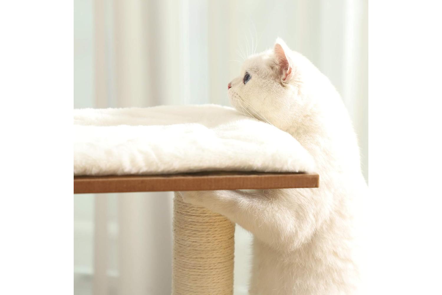 Feandrea 3 Beds Cat Tree | Rustic Brown & White-5