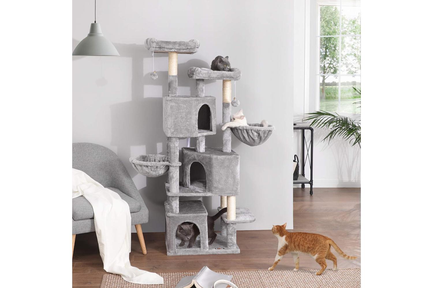 Feandrea Multilayer Large Cat Tree | Light Gray-2