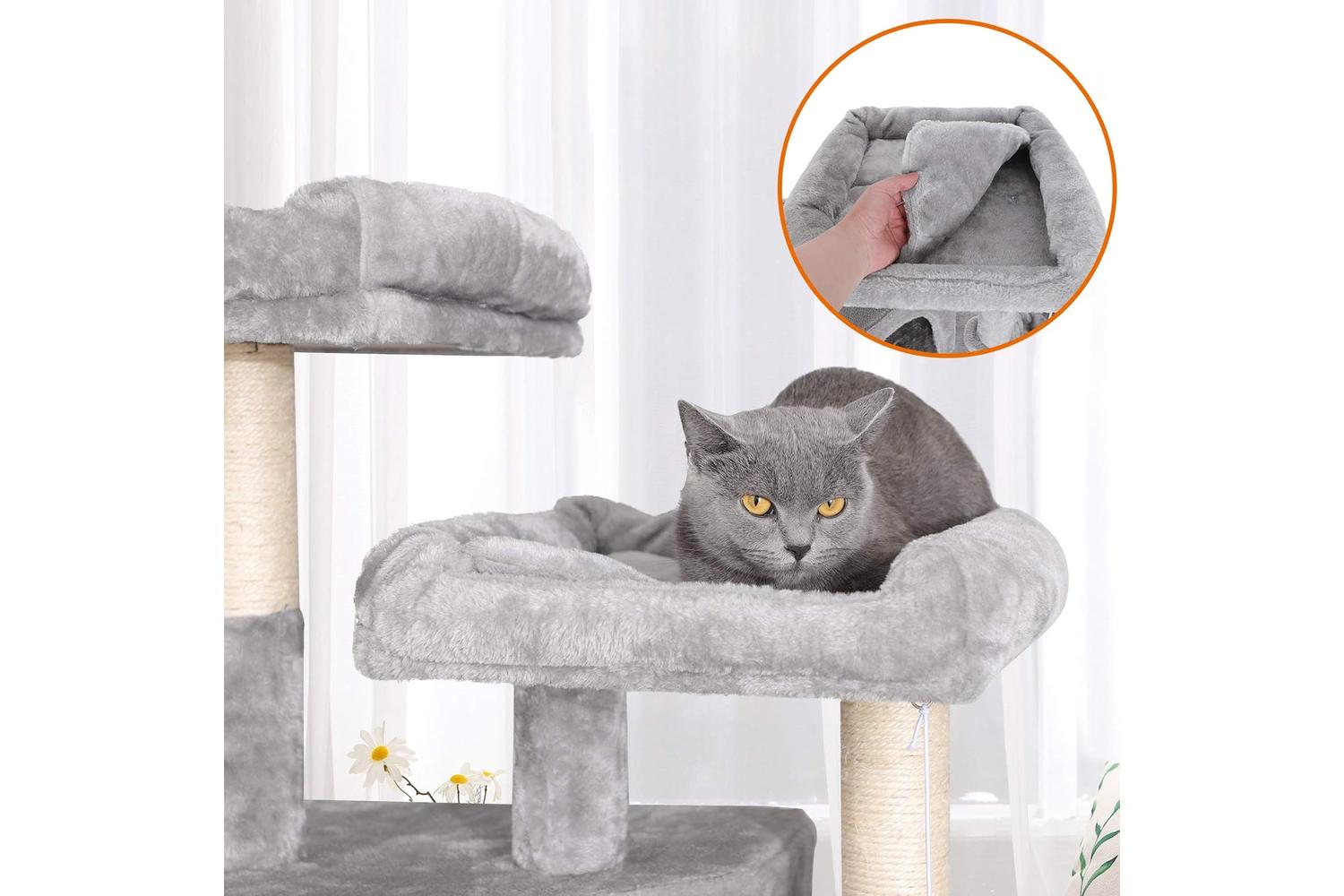 Feandrea Multilayer Large Cat Tree | Light Gray-3