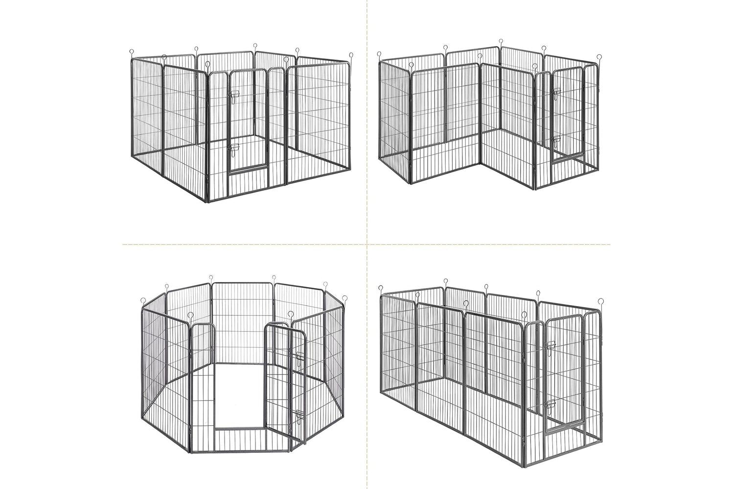 Feandrea Indoor Pet Playpen | Grey & Black-5