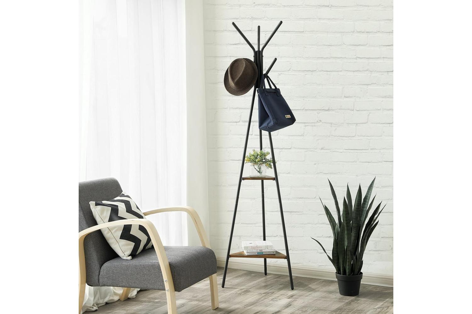 Vasagle Tapered Coat Rack Stand | Black & Vintage-3