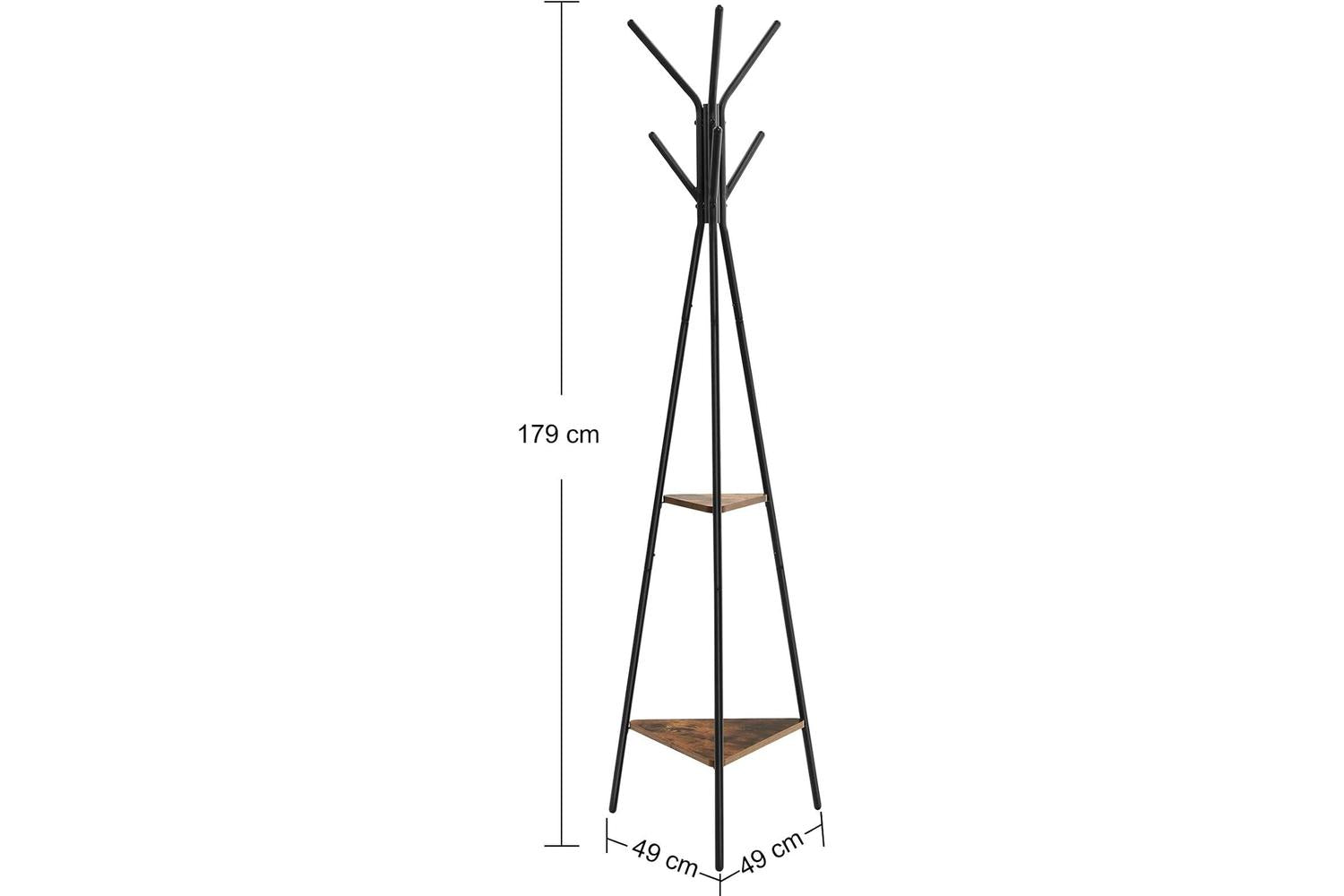 Vasagle Tapered Coat Rack Stand | Black & Vintage-4