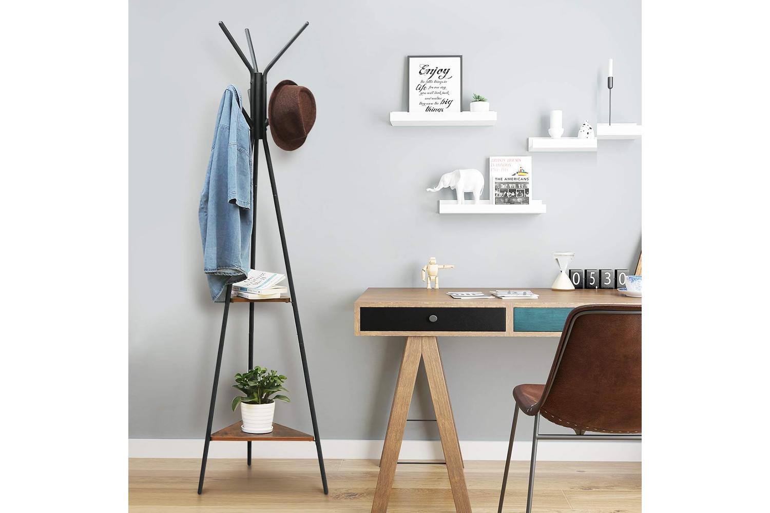 Vasagle Tapered Coat Rack Stand | Black & Vintage-6