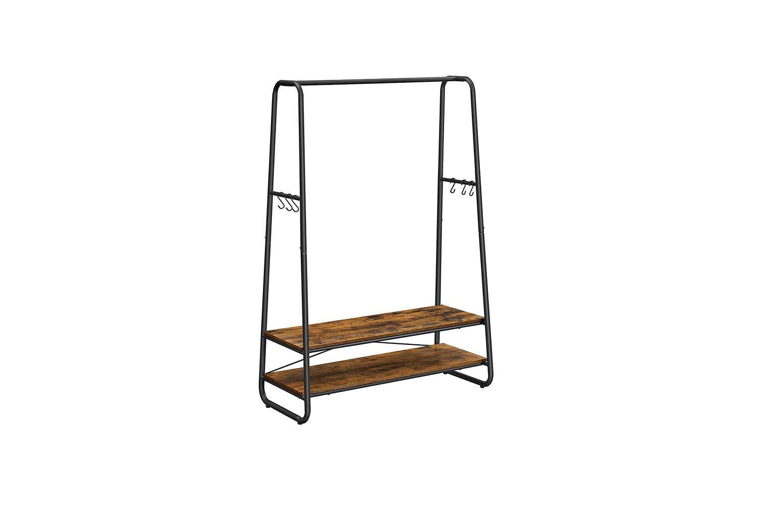 Vasagle Industrial Clothes Rack with Shelves | Rustic Brown & Black