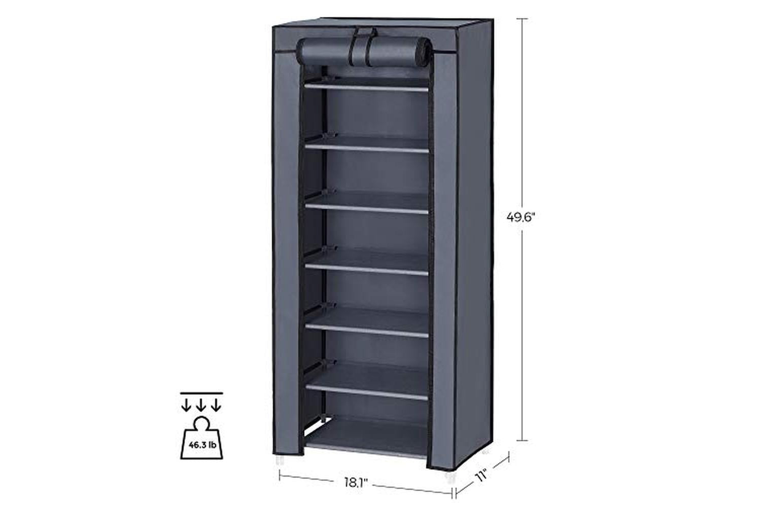 Songmics  7-Tier Shoe Storage Cabinet | Grey-5