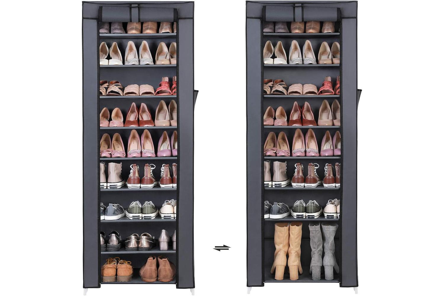 Songmics Grey Portable Shoe Closet with Cover | Grey-5