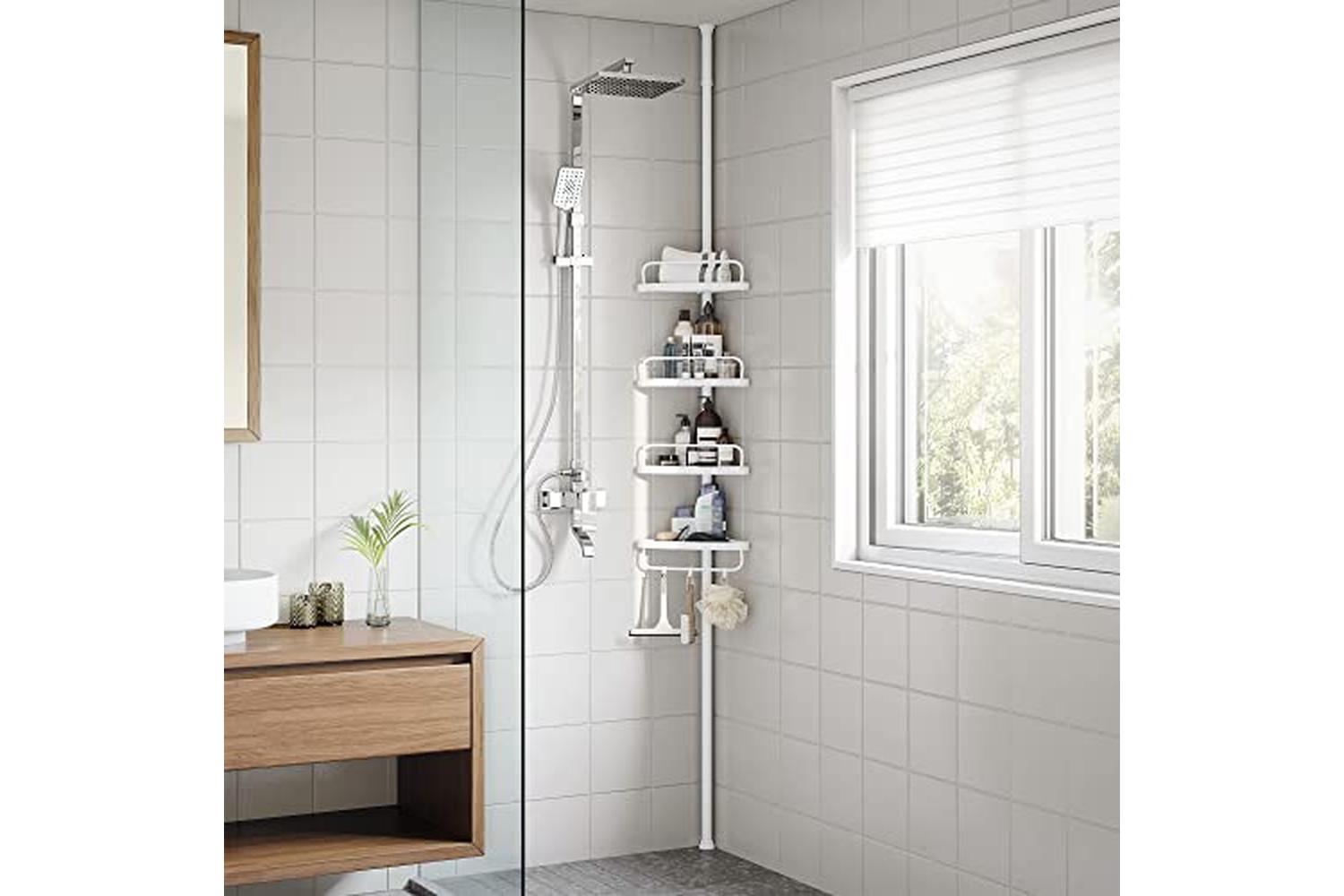 Songmics BCB001A Shower Shelf | White-2