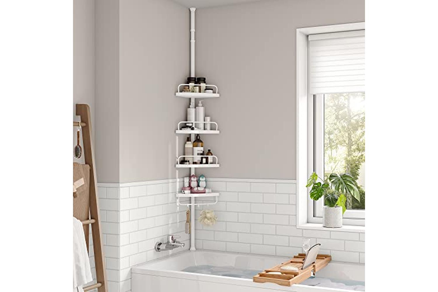 Songmics BCB001A Shower Shelf | White-3