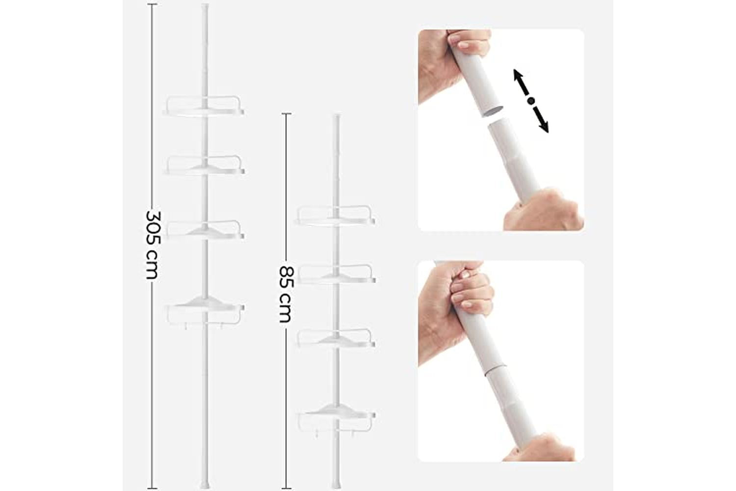 Songmics BCB001A Shower Shelf | White-4