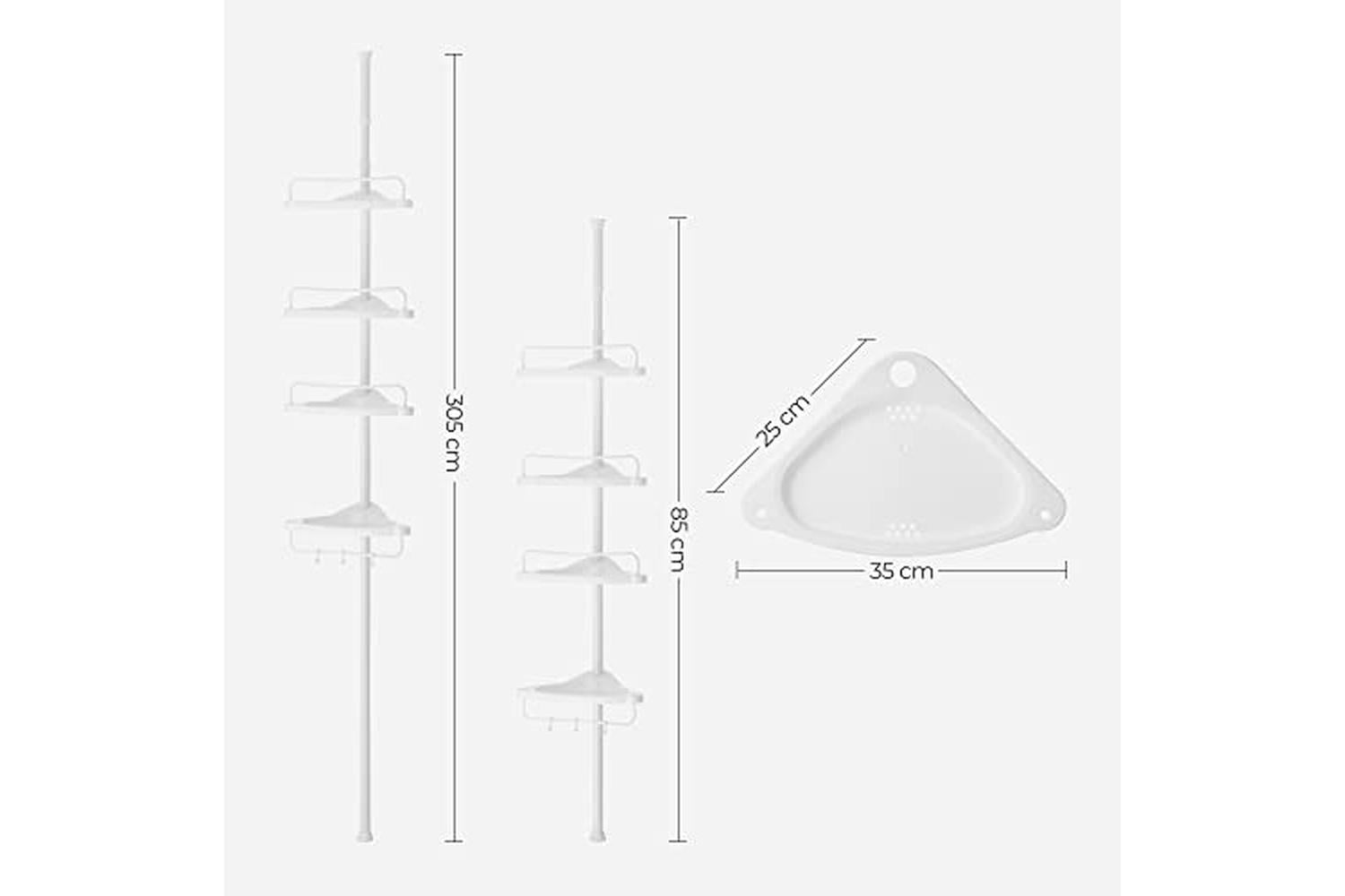 Songmics BCB001A Shower Shelf | White-5