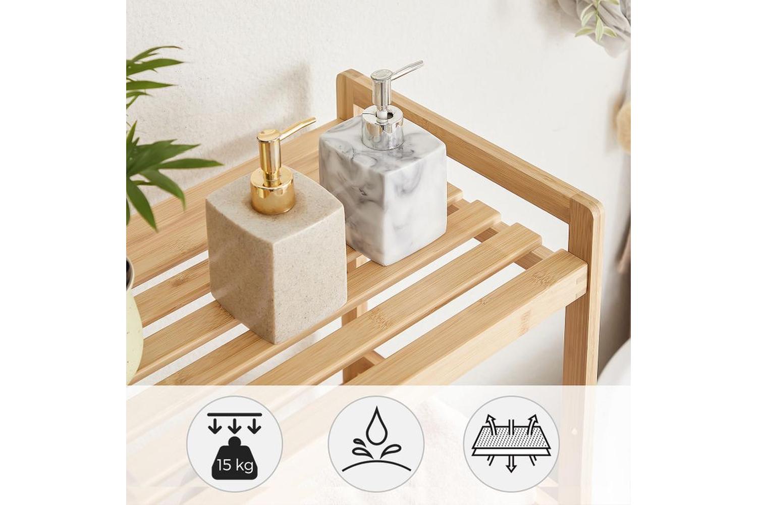 Songmics BCB074N01 4 Tier Bamboo Shelf for Natural Bathroom-3
