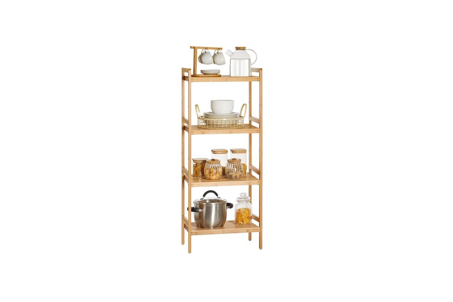 Songmics BCB074N01 4 Tier Bamboo Shelf for Natural Bathroom-4