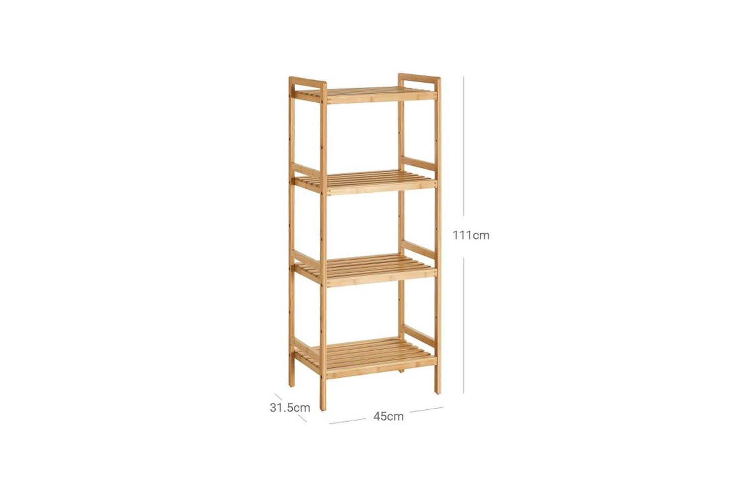 Songmics BCB074N01 4 Tier Bamboo Shelf for Natural Bathroom-5