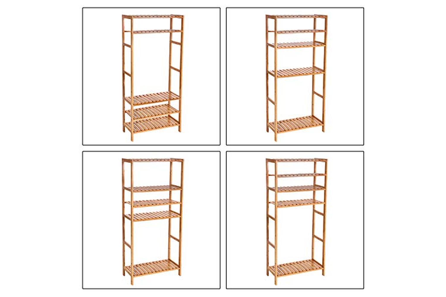 Songmics BCB35Y Bathroom Shelf Bamboo 5 Shelves-6