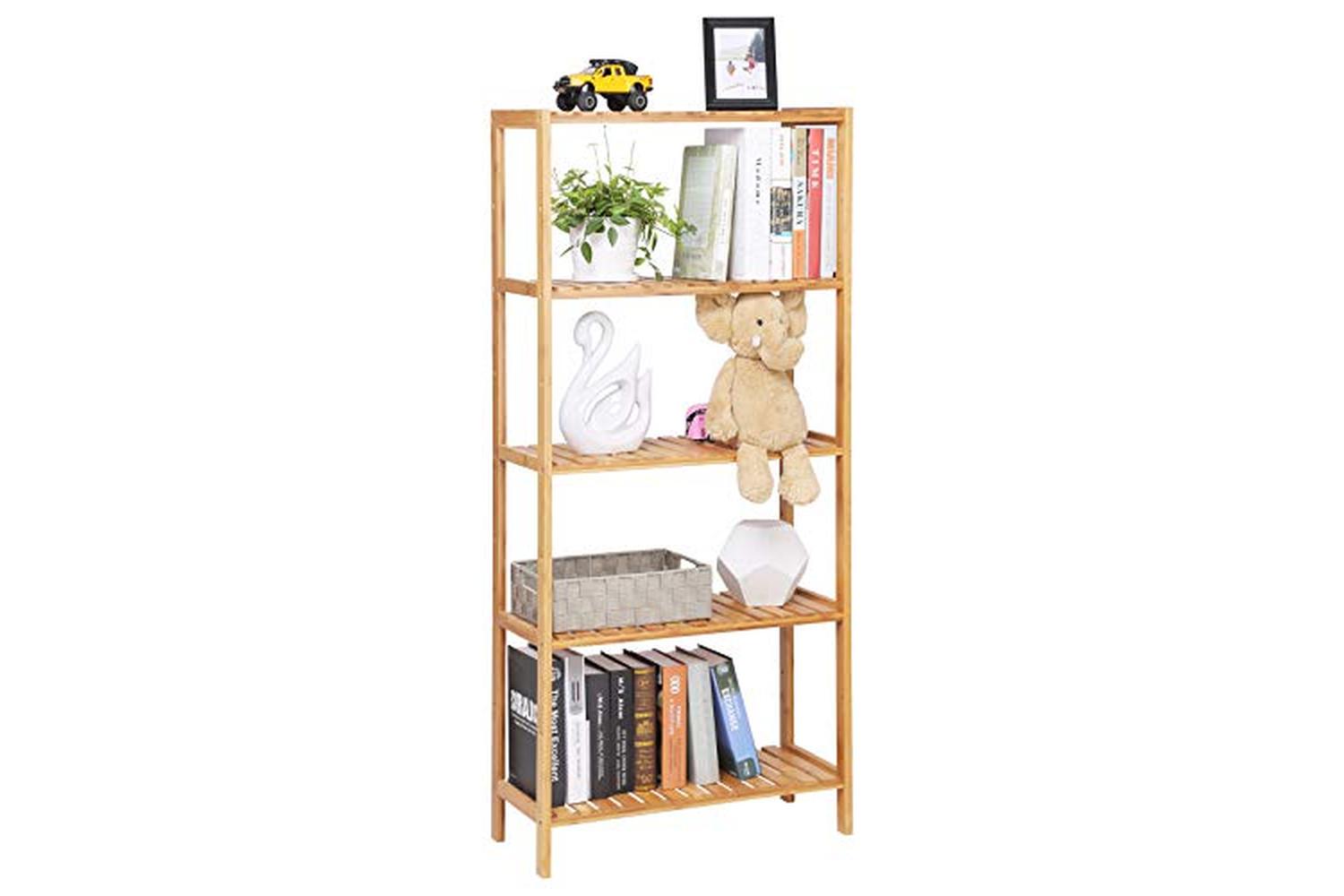 Songmics BCB35Y Bathroom Shelf Bamboo 5 Shelves-7