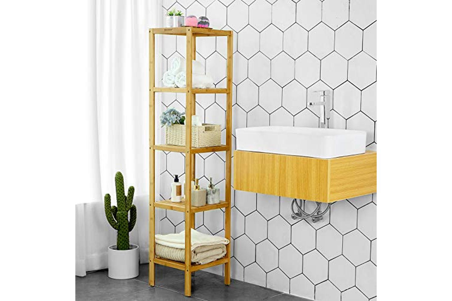 Songmics BCB55Y Bamboo 5 Shelves Narrow-2