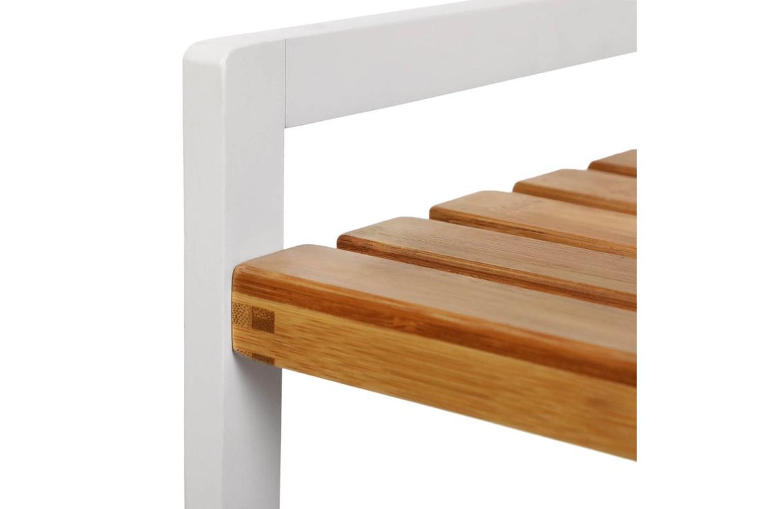 Songmics BCB73Y Standing Shelf Made of Bamboo | Natural & White-5