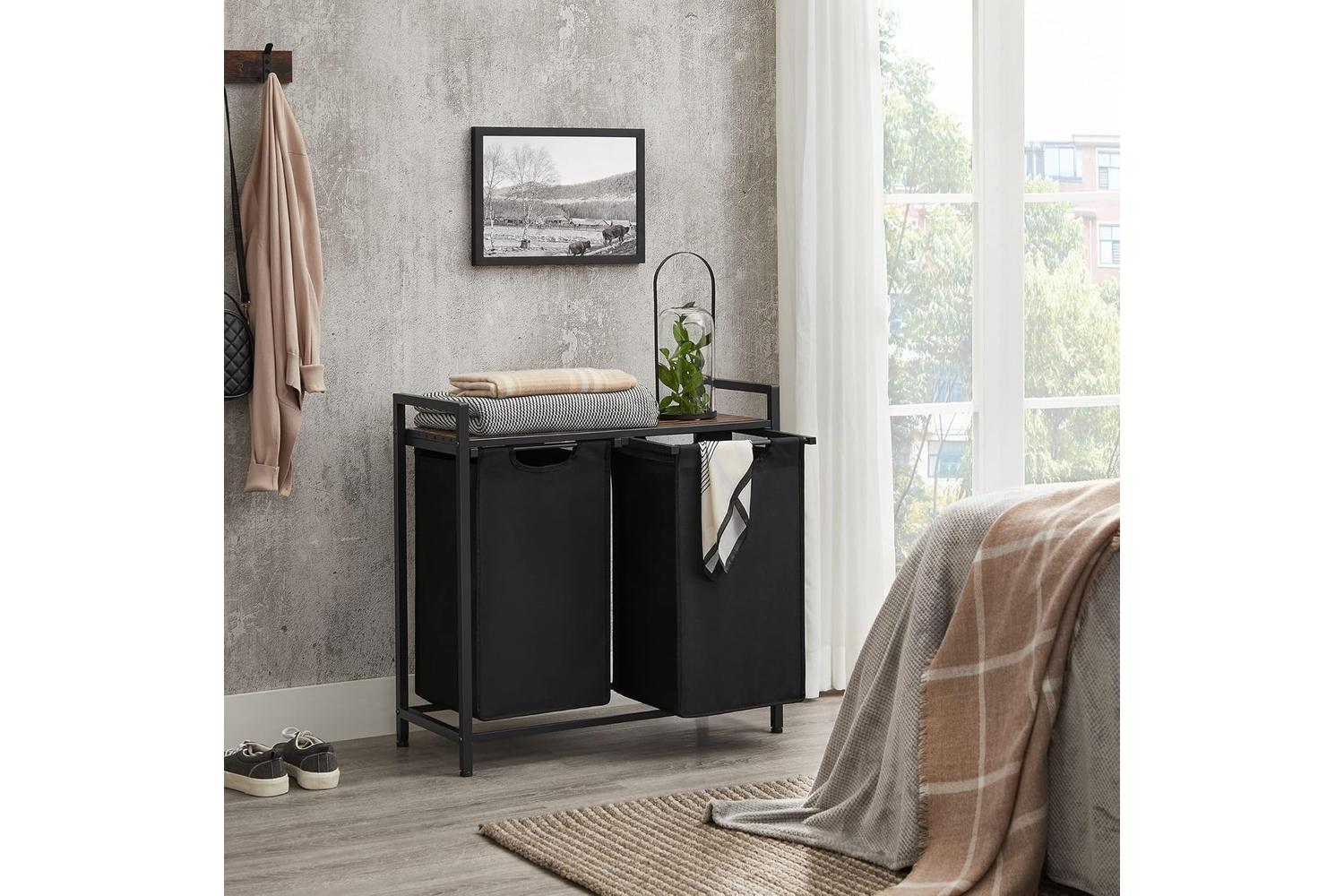 Vasagle BLH201B01 Laundry Basket with 2 Compartments-3