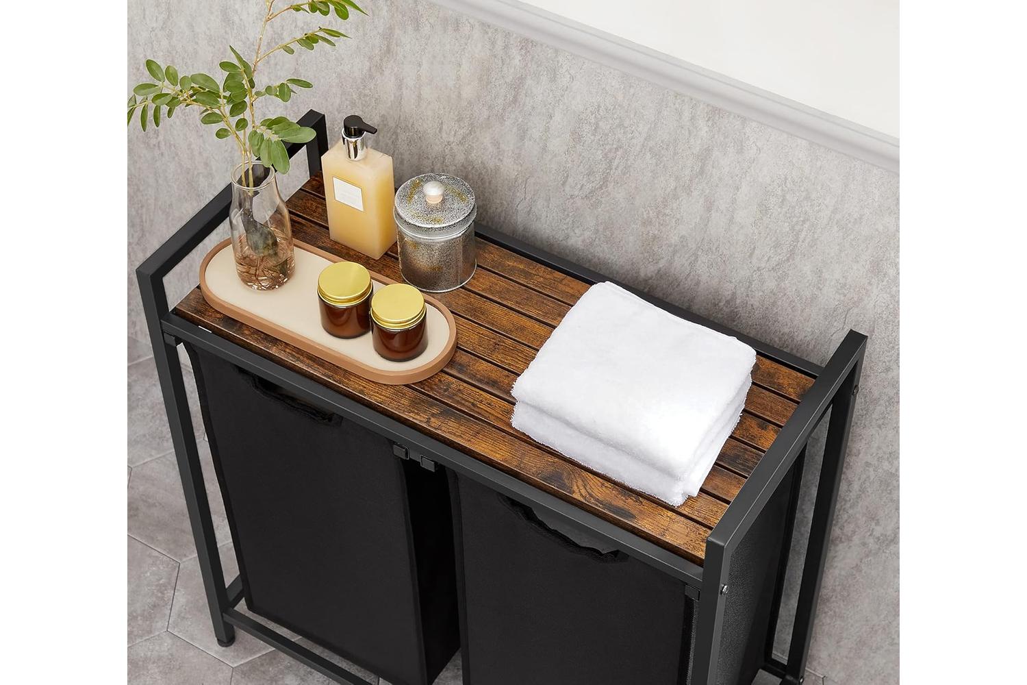 Vasagle BLH201B01 Laundry Basket with 2 Compartments-7