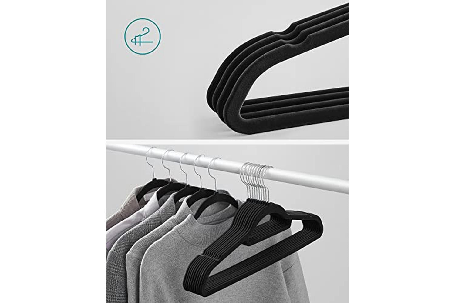 Songmics CRF20B Velvet Hangers | 20 Pieces | Black-3