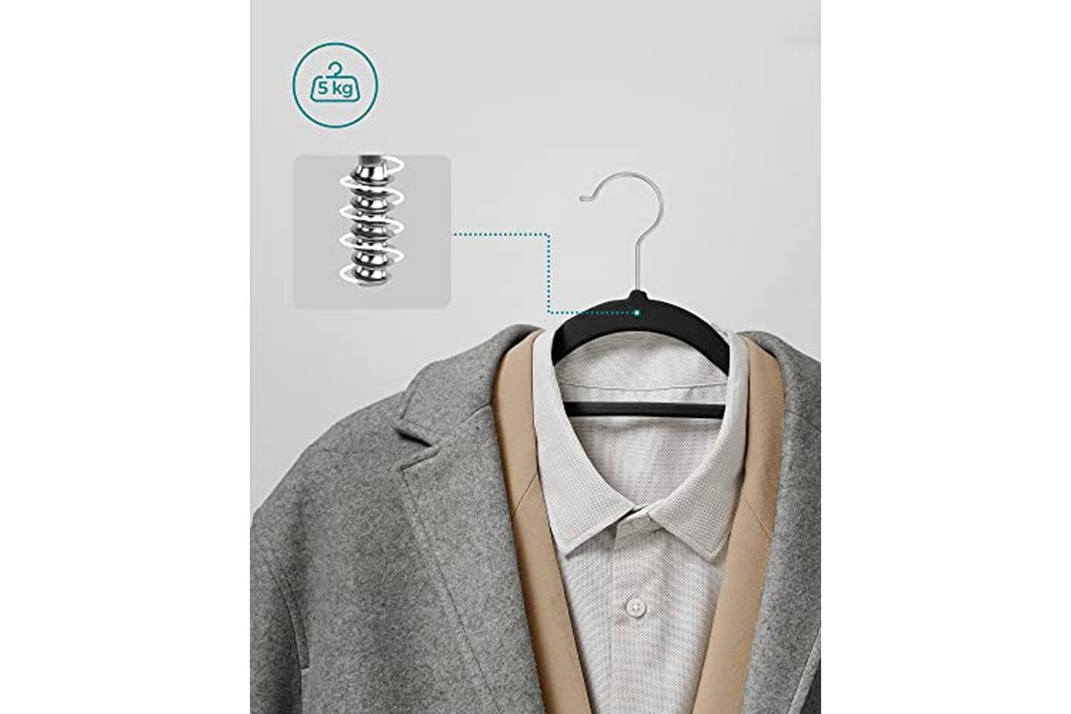 Songmics CRF20B Velvet Hangers | 20 Pieces | Black-4