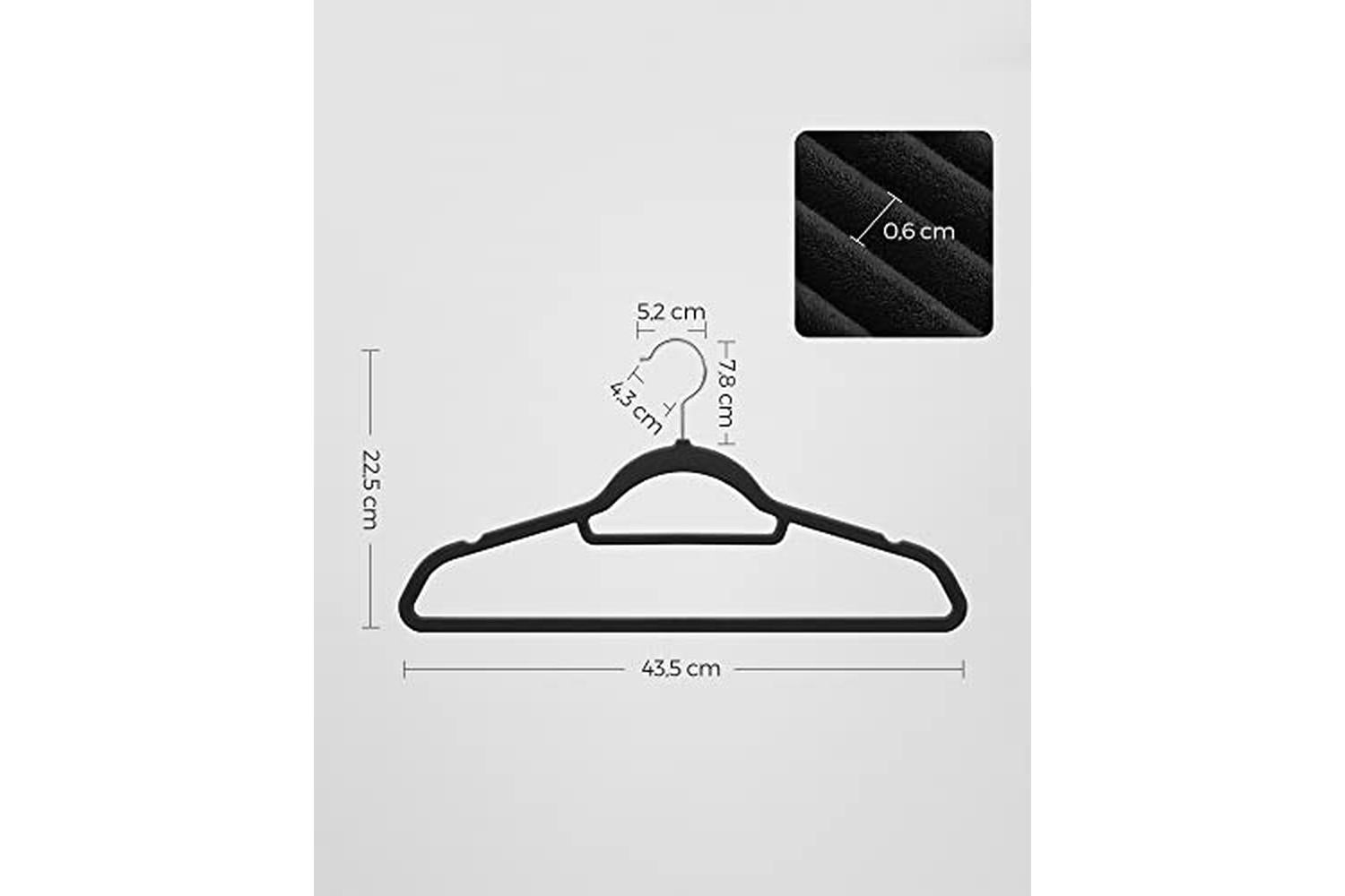 Songmics CRF20B Velvet Hangers | 20 Pieces | Black-5