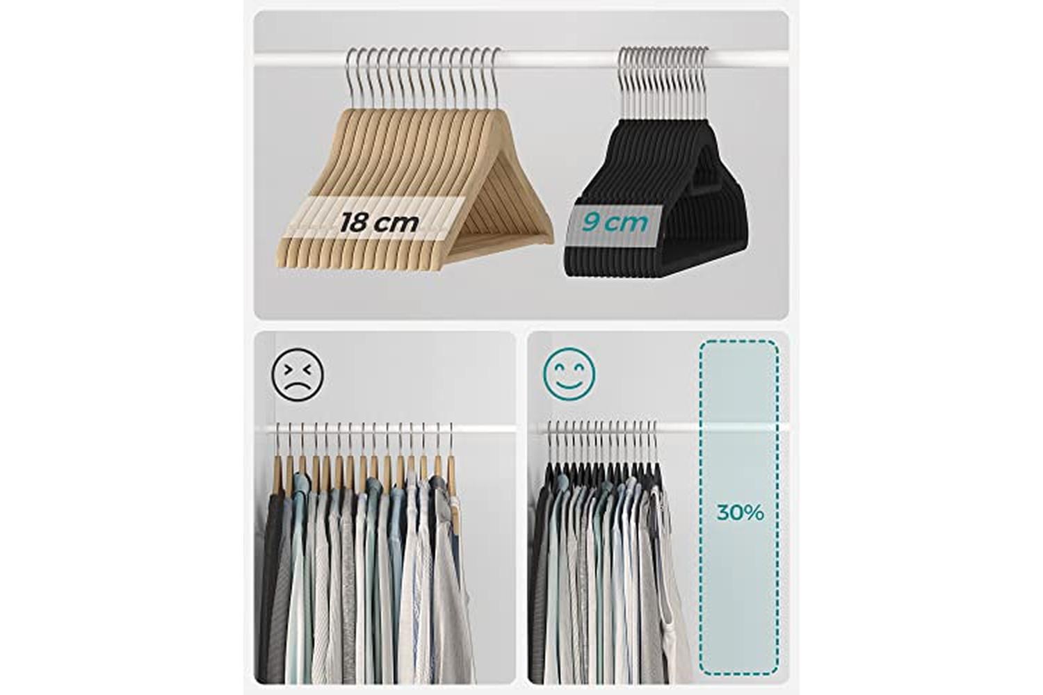 Songmics CRF20B Velvet Hangers | 20 Pieces | Black-6
