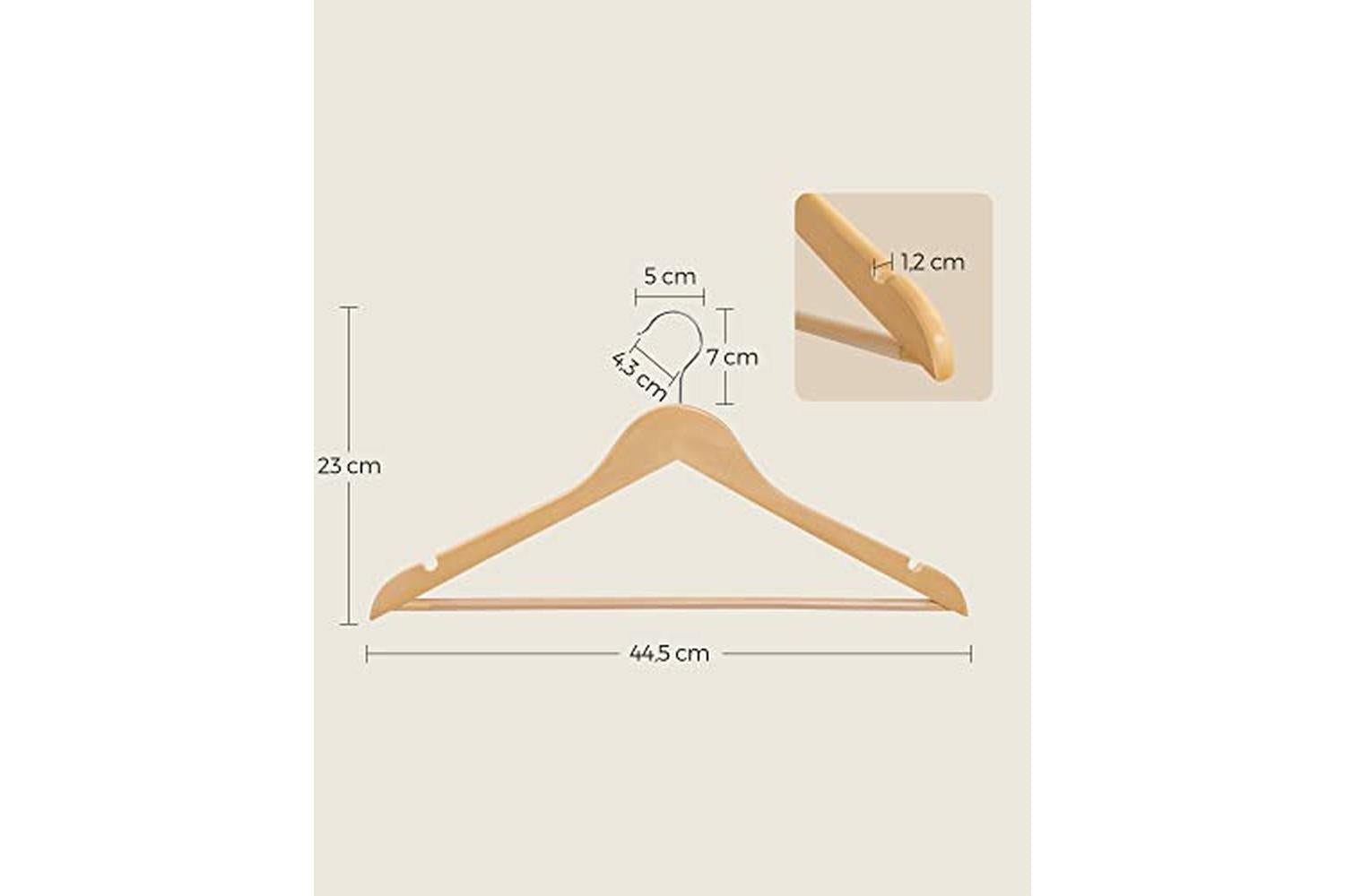 Songmics CRW001-10 Maple Wood Coat Hanger | 10 Pieces-5